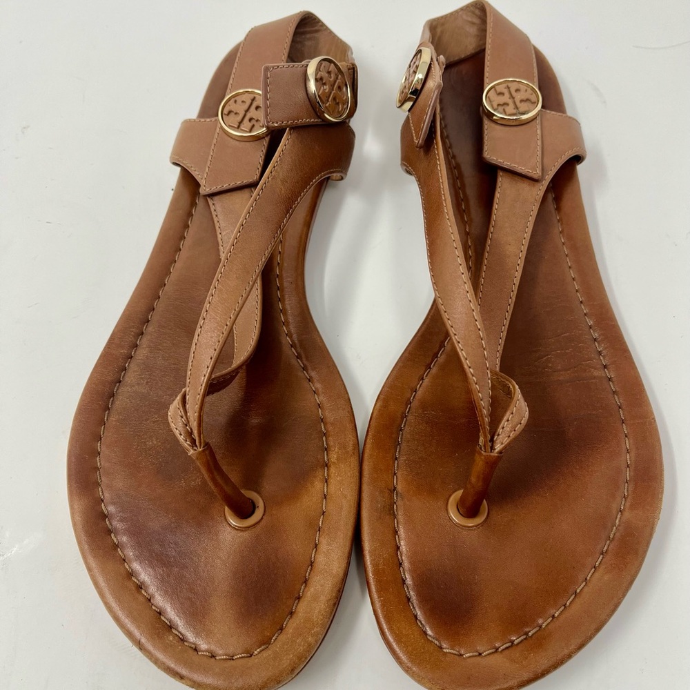 Tory Burch Brown Leather Sandals